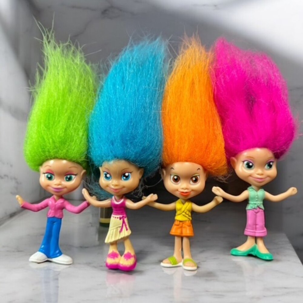 McDonald's Set of 4 TROLLS 3" tall plus hair